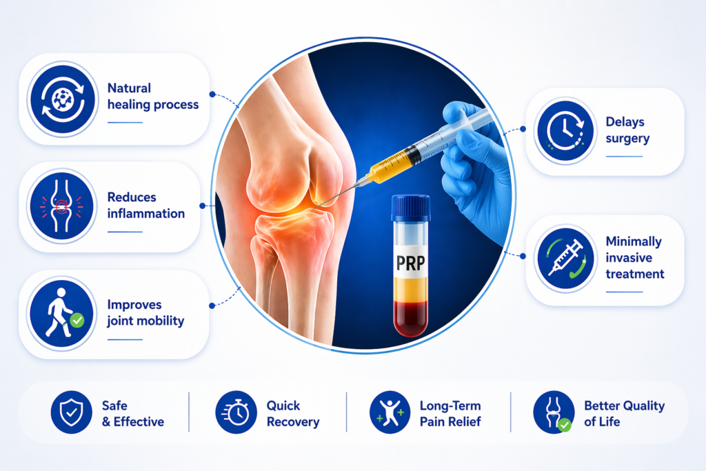 PRP therapy benefits Mohali knee pain treatment Chandigarh Srinagar joint healing non surgical