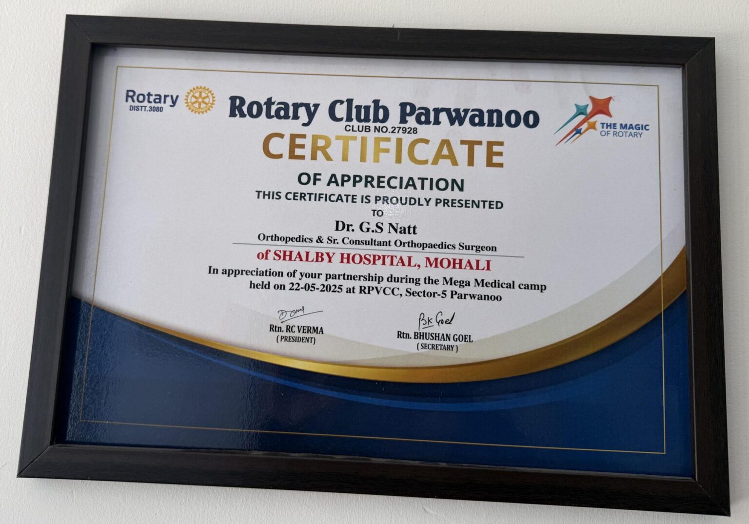 orthopaedic surgery certificate Mohali joint replacement surgeon qualification