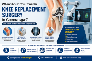 Knee replacement Yamunanagar patient receiving advanced robotic knee surgery treatment for chronic knee pain and arthritis relief.