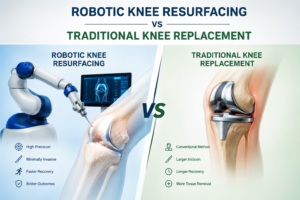 Robotic knee replacement Srinagar and robotic knee resurfacing Srinagar advanced orthopedic surgery comparison