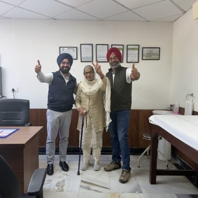 happy patient orthopedic clinic Mohali Chandigarh knee treatment recovery